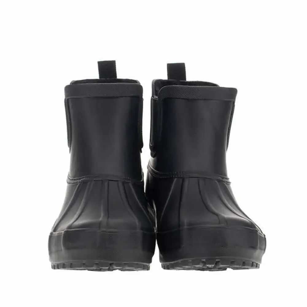 Chooka Winter Waterproof Rubber Plush Chelsea Rain Boots Black Lined size 6 or 7